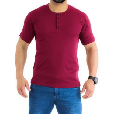 Imagem de Camiseta Henley J Silver Slim Fit Manga Curta 4 Botões - Disponível em