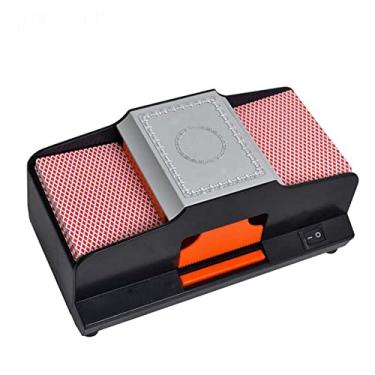 Imagem de Baralhador de cartas de pôquer elétrico, embaralhador de duas utilizações, 1-2 baralhos, máquina automática de luxo, cassino, baralhador manual, baralhador de cartas de pôquer
