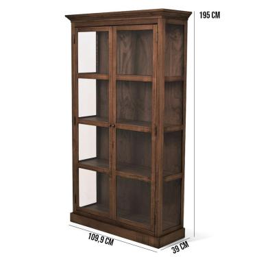 Imagem de Cristaleira Adega Para Sala de Jantar 02 Portas Zada Lateral Vidro 195x100 Canela - Gran Belo