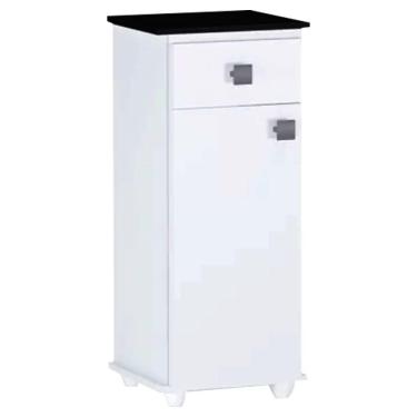 Imagem de Balcão Multiuso Para Bebedouro Ayla Branco Tampo Preto