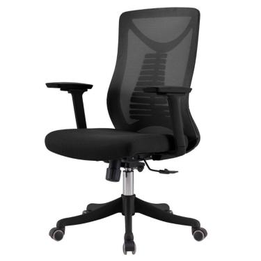 Imagem de Cadeira Escritório Nr-17 Giratória Diretor Vancouver Fratini Tela Mesh Preta Base Rodízio Preto