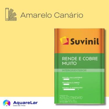 Imagem de Rende & Cobre Muito Suvinil Fosco 16L, AMARELO CANÁRIO