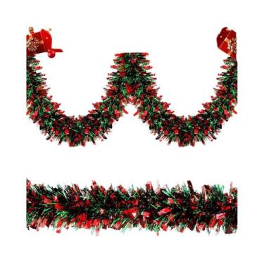 Imagem de Guirlanda De Natal Com Flocos De Neve Metálicos De 2M, Decoração Para 