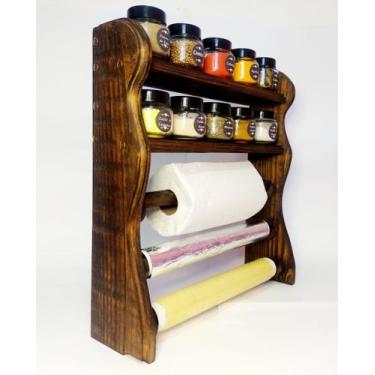 Imagem de Porta Tempero Nicho com 10 Potes - Boss Arte em Madeira