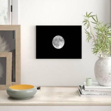 Imagem de Quadro Fotografia Lua Cheia 33X24 Com Vidro - Madeira Preta