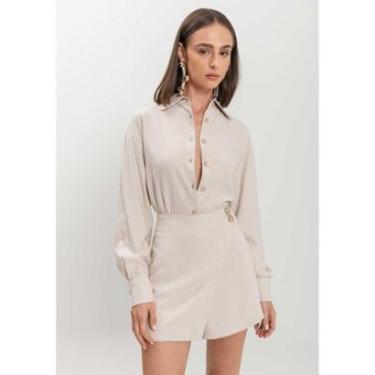 Imagem de Camisa Curta De Mangas Longas Com Botões-Feminino