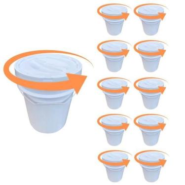 Imagem de Balde Comprar No Rj 20 Litros E Tampa Rosca - Kit 10 Pçs - Nastripack