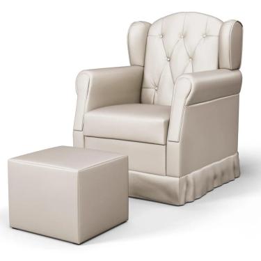 Imagem de Poltrona De Amamentação Balanço E Puff Letícia Bege - Phoenix