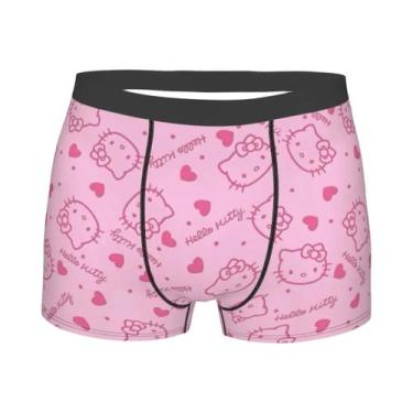 Imagem de Cuecas Boxer Masculinas Hello Kitty Confortáveis Com Estampa Sanrio, B