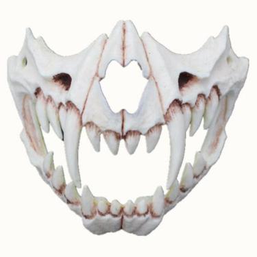 Imagem de Eventos de cosplay de Halloween com máscara Skull Tiger Resin