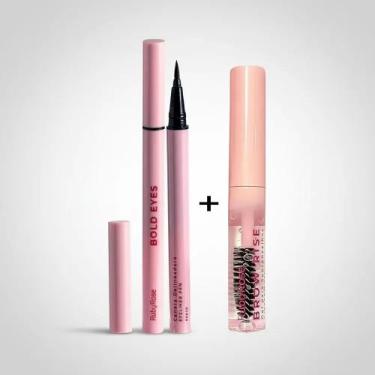 Imagem de Kit Caneta Delineadora Resistente Água Longa Duração + Brow Rise Gel M