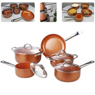 Imagem de Jogo De Panelas 5pçs Antiaderente Indução Zahtar Hauskraft Luxo