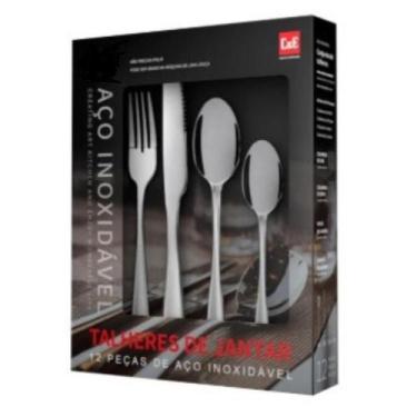 Imagem de Conjunto De Talheres Luxo Diversos Tamanhos Inox 12 Peças - Importada