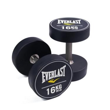 Imagem de Kit Dumbbell PU Everlast Inox De 16kg - Par-Unissex