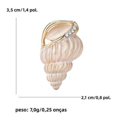 Imagem de Broche De Estrela-do-mar Esmaltado Unissex Feminino Com Pérola E Conch