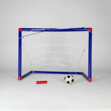 Imagem de Trave de Futebol Brinquedo com Bola e Bomba de Ar Brinquedo - DDG