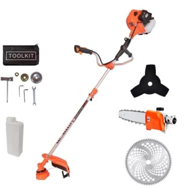 Imagem de Roçadeira 65CC a Gasolina, Motor 2 Tempos 3HP, Inclui Motopoda e Disco de 80 Dentes, Kit Completo para Tarefas Profissionais