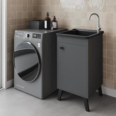 Imagem de Gabinete Premium Retrô + Tanque 26 L Área De Serviço Lavanderia