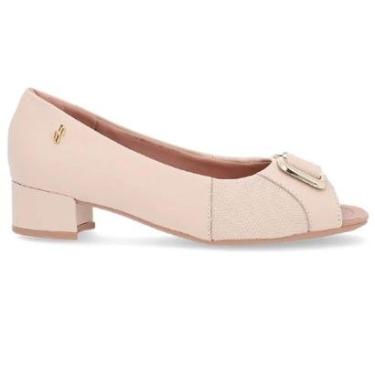 Imagem de Sapato Usaflex em Couro Salto Bloco Indicado Joanetes-Feminino