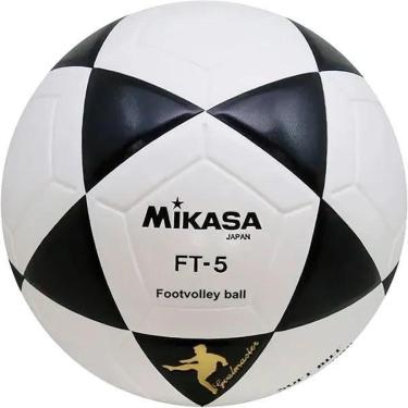 Imagem de Bola de Futevôlei Mikasa FT-5 Branca e Preta - Oficial-Unissex