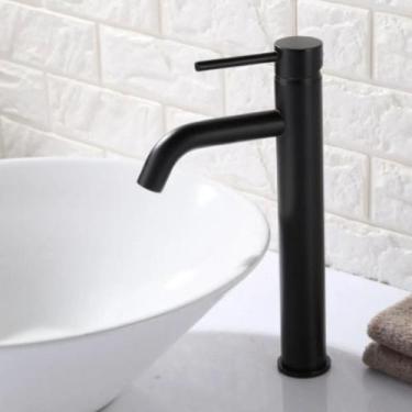 Imagem de Torneira Lopazzi 30cm Clean Alta Cubas Banheiro Cozinha Inox Preto 304