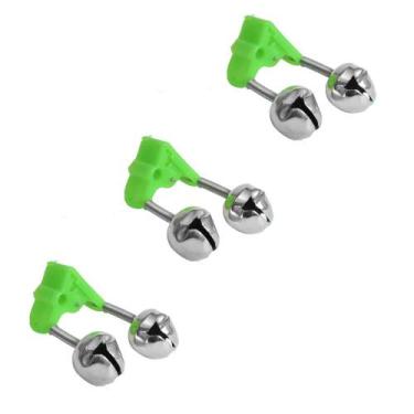 Imagem de Kit Sino Duplo Pesca Alarme Sonoro Para Vara Guizo Sininho Alta Sensib