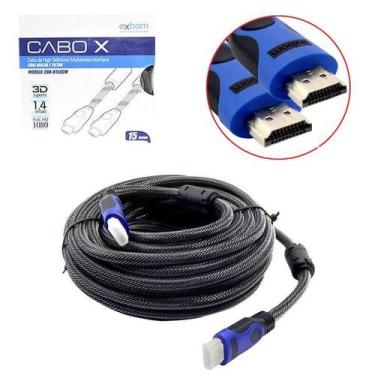 Imagem de Cabo hdmi com malha e filtro cbx-h100cm versão 1.4 10m - EXBOM