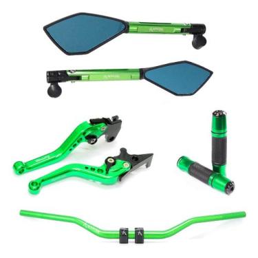 Imagem de Guidão Alto Manopla Manete Retrovisor Xt Crosser Lander - NoBrand, Ver
