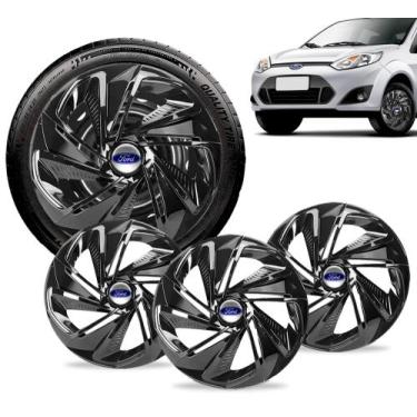 Imagem de Jogo 4 Calotas Esportiva Aro 13 Nitro Preta Ford Ka Fiesta - Elitte