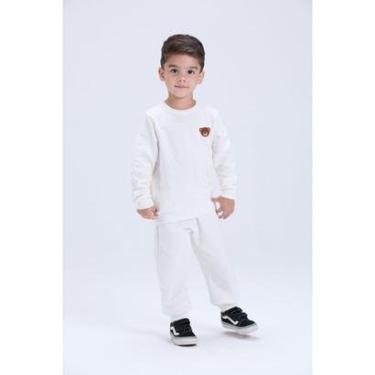 Imagem de Conjunto Infantil Unissex Moletom Felpado com Urso – Inverno-Masculino