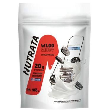 Imagem de Whey Protein W100 Concentrado Refil 900g Nutrata, Cookies And Cream