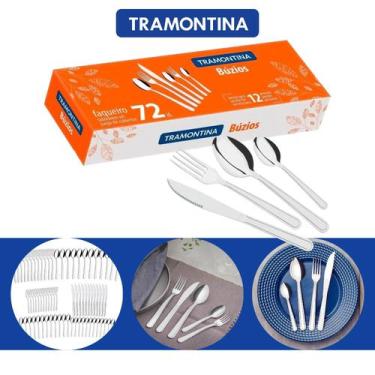 Imagem de Kit Faqueiro Tramontina 72 Peças Aço Inox para Churrasco