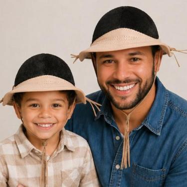 Imagem de Chapéu de Couro com Pelo Nordestino Vaqueiro Cangaceiro Dominguinhos L