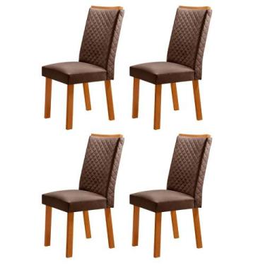 Imagem de Conjunto com 4 Cadeiras Lira MDF para Sala de Jantar Moderna Mobília -