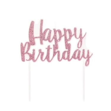 Imagem de Vela de Aniversário Happy Birthday Rosa Claro Cromus Festas - Inspire 