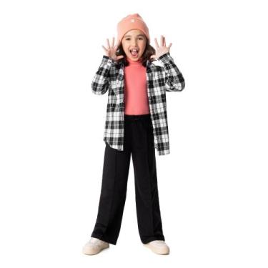 Imagem de Calça Pantalona Infantil Menina em Moletom Flanelado Cores Neon - Malw