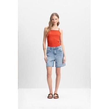Imagem de Blusa feminina regata canelada Essendi, Laranja médio, M