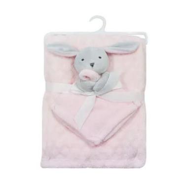 Imagem de Manta de Bebe Com Naninha Microfibra Antialérgico Camesa, Coelha rosa