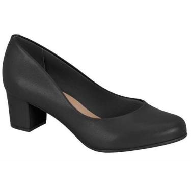 Imagem de Sapato Scarpin Salto Baixo Grosso Beira Rio 4777409 Feminino, Preto, 3