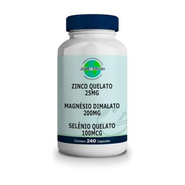 Imagem de Vitaminas Zinco Quelato 25mg + Magnésio Dimalato 200mg + Selênio Quelato 100mcg - 240 Cápsulas