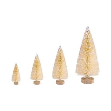 Imagem de Mini Árvores De Natal De Madeira Multicoloridas 8 Peças Decorações De 
