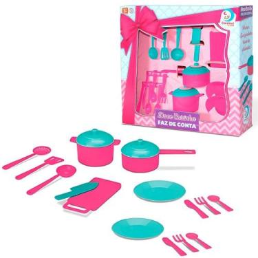 Imagem de Kit Cozinha De Brinquedo Faz De Conta Infantil Doce Cozinha Panelas E 