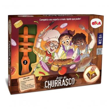 Imagem de Jogo de Churrasco Infantil 1298 com Espetos Ingredientes e Cartas para Crianças a Partir de 5 Anos Elka