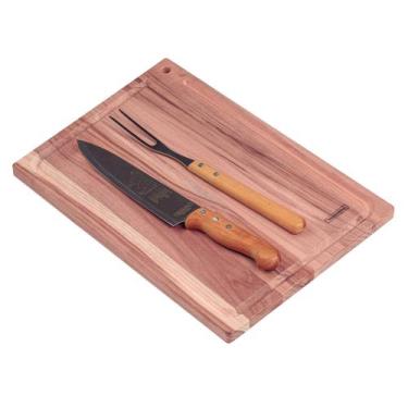 Imagem de Tábua para Churrasco + Garfo e Faca Tramontina