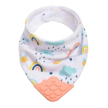Imagem de Babador Bandana C/Mordedor Arco-Íris Buba