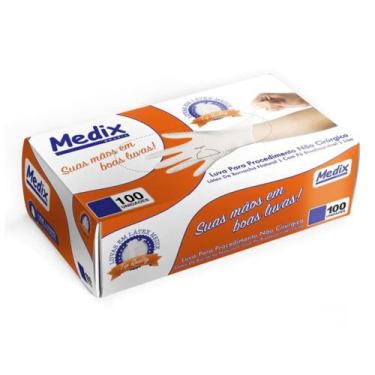 Imagem de Luva Látex com Pó Descartavél Medix Brasil Caixa com 100 un., M