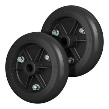 Imagem de 2 Rodas P/ Carrinho 9 Polegadas Pvc Diâmetro Furo 3/4 165kg - GENERICA