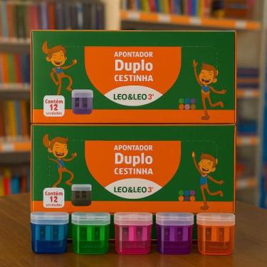 Imagem de Kit 2 Caixas Apontador Duplo com Depósito Leo&Leo  24 Unidades Cores S