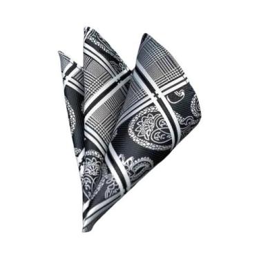 Imagem de Lenço De Bolso Masculino Em 41 Cores, Estampas Xadrez, Poá E Paisley, 