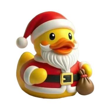 Imagem de Estatueta De Resina De Pato Com Chapéu De Papai Noel, Ornamento Decora